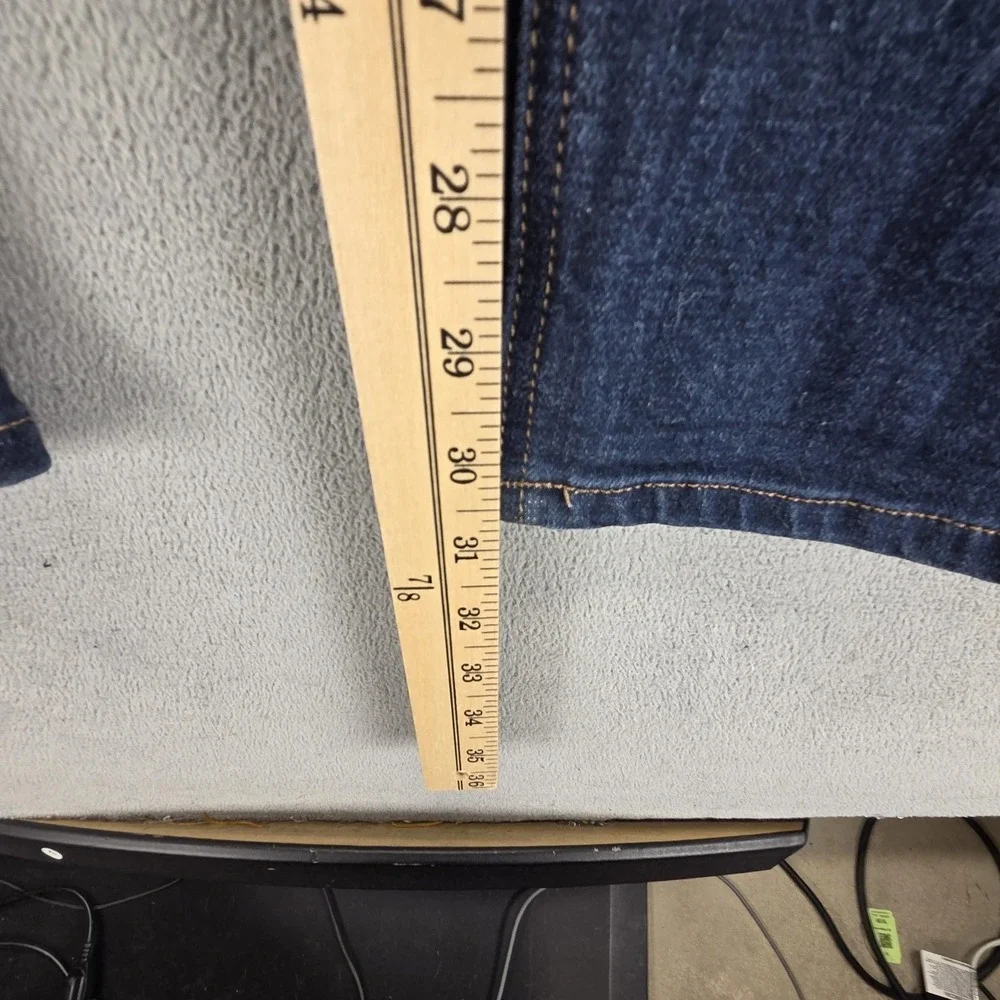 Selvedge Jeans Mens Blue SPAO Medium Wash‎ Zip Fly Whiskers Tapered Fits 32x30